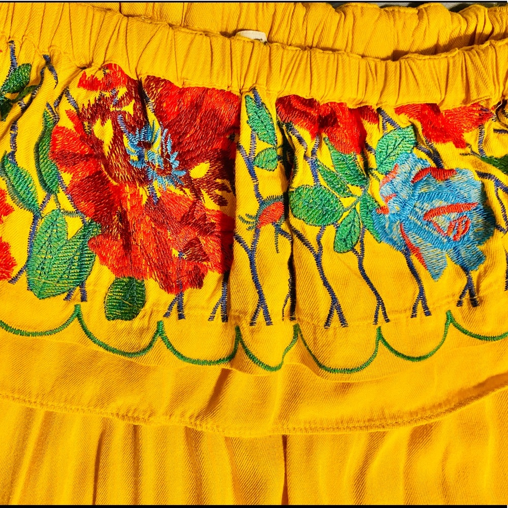 Umgee Mango Embroidered Ruffle Off Shoulder Dress - Picture 6 of 7